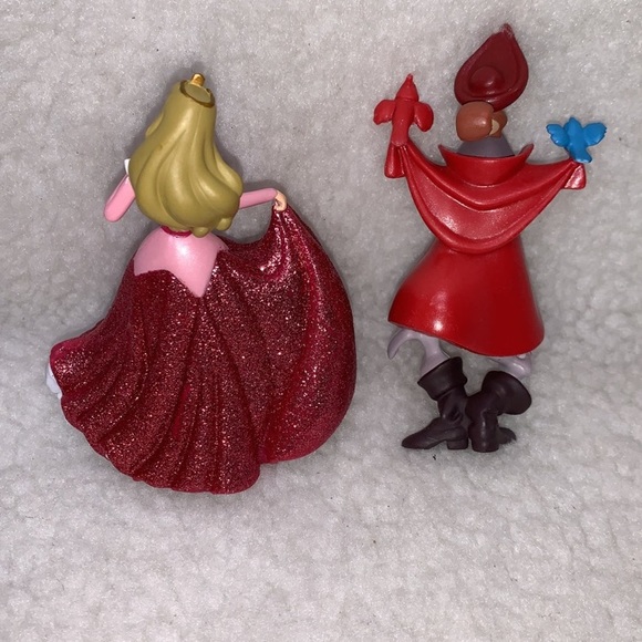 Disney Sleeping Beauty Aurora glitter collection 2 figures animal friends - Picture 10 of 10